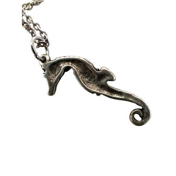 Sterling Silver Seahorse Pendant 925 18' Necklace Mariner Beach Ocean Nautical - Picture 3 of 6